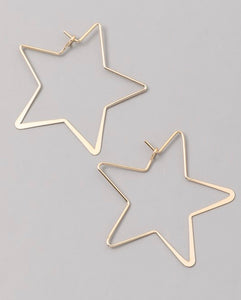 Gold Star Hoop Earrings - Tomato Superstar