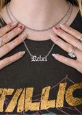 Rebel Script Necklace Silver