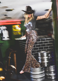 Let's Get Rocked Leopard Print Velvet Flare Pants