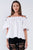 White Cotton Relaxed Fit Stretchy Ruffle Hem Off-the-shoulder Top With Black Self Tie Strings - Tomato Superstar