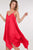 Asymmetrical Shoulder Strap Sleeveless Midi Dress - Tomato Superstar
