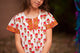 Red Floral Notch Neck Tunic - Tomato Superstar