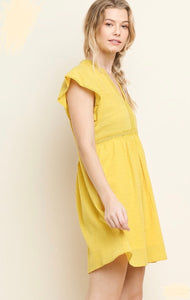 Yellow Boho Babydoll Dress - Tomato Superstar