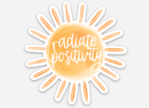 Radiate Positivity 3” x 3” Sun Sticker ☀️ - Tomato Superstar