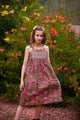 Light Pink Floral Geometric Midi Dress - Tomato Superstar